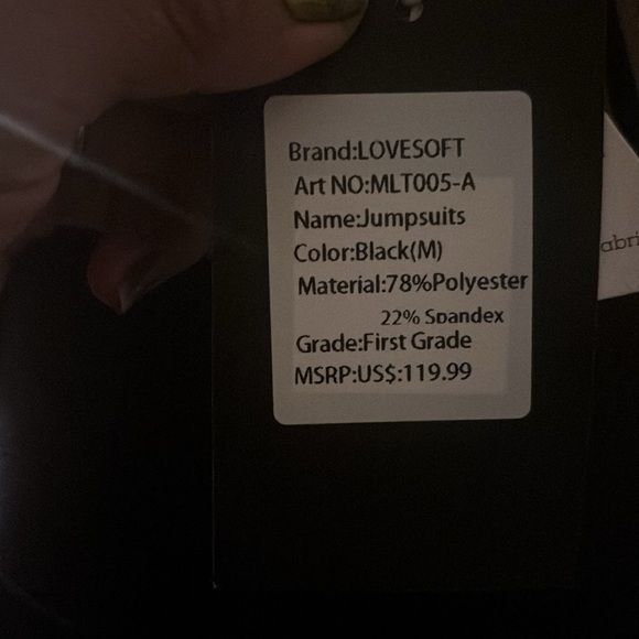 LOVE SOFT medium sizeblack jumpsuit - Picture 6 of 7